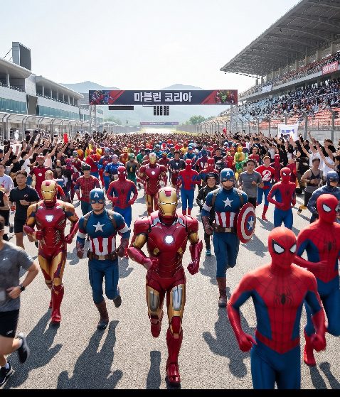 마블런 코리아 2026 마블 코스튬을 입고 달리는 모습