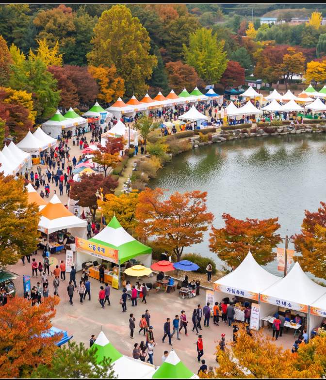 Connected walking route map linking Hwarang Park and Ansan Arts Center during Ansan Festa 2026
