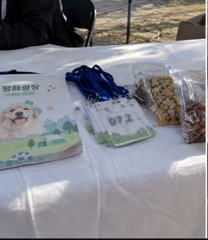 월드컵공원 평화광장 인근에서 반려견과 휴식하는 보호자